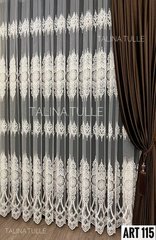 Фатинова тюль з вишивкою  ART 115к, крем