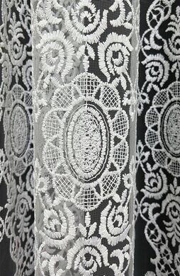 Фатинова тюль з вишивкою  ART 115б, білий