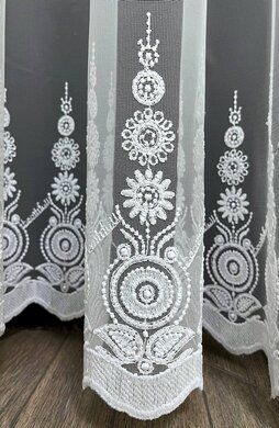 Фатинова тюль з вишивкою  ART 151, білий